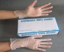 Виниловые одноразовые перчатки