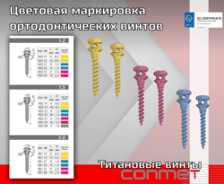 Цветовая маркировка ортодонтических винтов КОНМЕТ