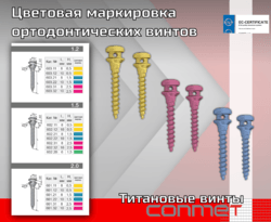 Цветовая маркировка ортодонтических винтов