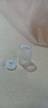 Склянка малая с широкой горловиной и притертой пробкой (светлое стекло)