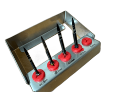 Набор стоматологических боров (фрез) разного диаметра для препарирования твёрдых тканей зуба