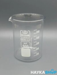 Стаканы лабораторные низкие Н1-600 мл с делениями, ТХС, (1 шт.) (025.01.600/1)