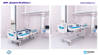 Кровать медицинская для реанимации и интенсивной терапии LE-12 (NANO), Famed, Польша: с весами, рентгенопрозрачная (с доступом для С-дуги)