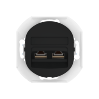 Встраиваемая двойная компьютерная розетка CADUCEUS ALING EON с модулями Keystone RJ45 8P8C cat.5e FTP, механизм