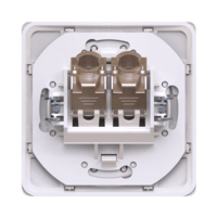 Розетка скрытой установки CADUCEUS ALING EON, двойная, компьютерная, с модулями Keystone RJ45 8P8C, cat.5e, FTP