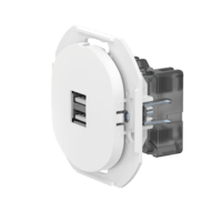 Розетка скрытой установки CADUCEUS ALING EON USB тип A для зарядки устройств, двойная, 2,1А, 5В=, 250В~, механизм