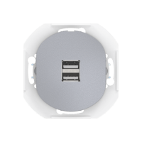 Розетка скрытой установки CADUCEUS ALING EON USB тип A для зарядки устройств, двойная, 2,1А, 5В=, 250В~, механизм