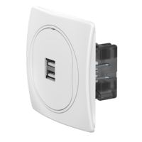 Розетка скрытой установки CADUCEUS ALING EON USB тип A для зарядки устройств, двойная, 2,1А, 5В=, 250В~