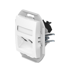 Розетка скрытой установки CADUCEUS ALING PRESTIGE двойная компьютерная с модулями Keystone RJ45 8P8C, cat.6, UTP, механизм