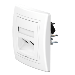 Розетка скрытой установки CADUCEUS ALING PRESTIGE двойная компьютерная с модулями Keystone RJ45 8P8C cat.6, UTP