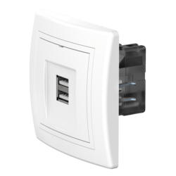 Розетка скрытой установки CADUCEUS ALING PRESTIGE двойная, USB, тип А, для зарядки устройств, 2,1А, 5В=, 250В~