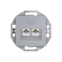 Розетка скрытой установки CADUCEUS ALING PRESTIGE 2хRJ12 6P2C двойная, телефонная, механизм