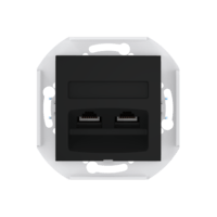 Розетка скрытой установки CADUCEUS ALING PRESTIGE двойная, компьютерная с модулями Keystone RJ45 8P8C, cat.5e, UTP, механизм