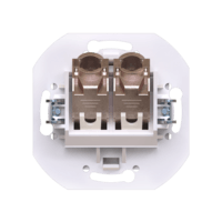 Розетка скрытой установки CADUCEUS ALING PRESTIGE двойная, компьютерная с модулями Keystone RJ45 8P8C, cat.5e, FTP, механизм