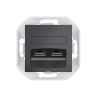 Розетка скрытой установки CADUCEUS ALING PRESTIGE двойная, компьютерная с модулями Keystone RJ45 8P8C, cat.5e, FTP, механизм