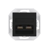 Розетка скрытой установки CADUCEUS ALING PRESTIGE двойная, компьютерная с модулями Keystone RJ45 8P8C, cat.5e, FTP, механизм