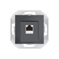 Розетка скрытой установки CADUCEUS ALING PRESTIGE компьютерная с модулем Keystone RJ45 8P8C, cat.6, UTP, механизм