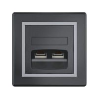 Розетка скрытой установки CADUCEUS ALING PRESTIGE двойная компьютерная с модулями Keystone RJ45 8P8C cat.6, UTP