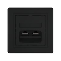 Розетка скрытой установки CADUCEUS ALING PRESTIGE двойная компьютерная с модулями Keystone RJ45 8P8C cat.6, UTP
