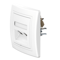 Розетка скрытой установки CADUCEUS ALING PRESTIGE двойная компьютерная с модулями Keystone RJ45 8P8C, cat.6, FTP
