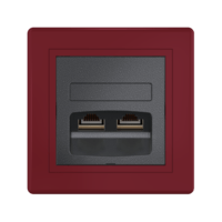 Розетка скрытой установки CADUCEUS ALING PRESTIGE двойная компьютерная с модулями Keystone RJ45 8P8C, cat.6, FTP