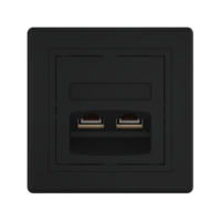 Розетка скрытой установки CADUCEUS ALING PRESTIGE двойная компьютерная с модулями Keystone RJ45 8P8C, cat.6, FTP