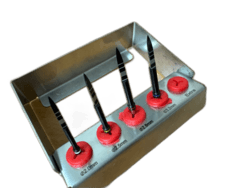 Набор стоматологических боров (фрез) разного диаметра для препарирования твёрдых тканей зуба 